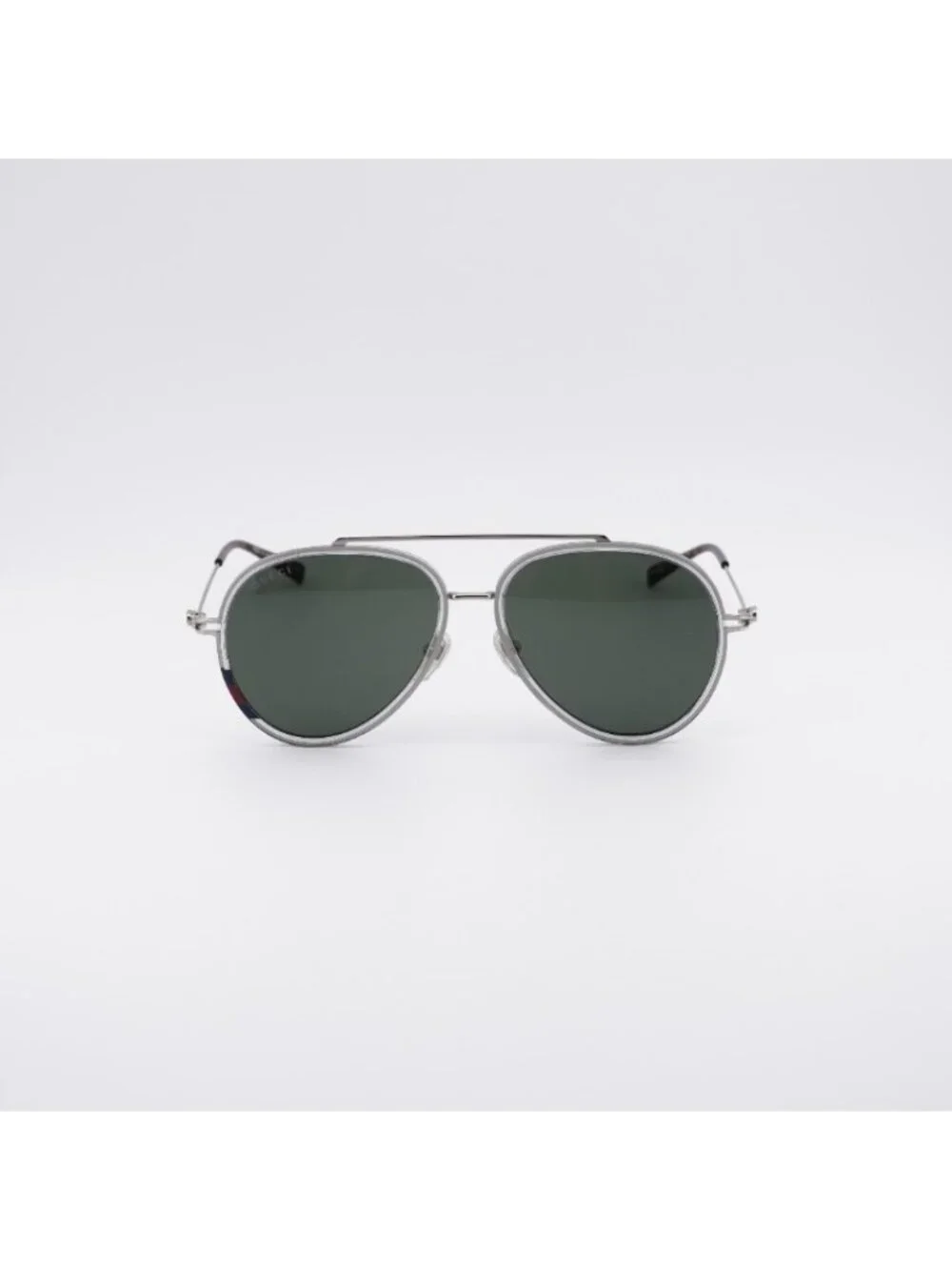 Gucci GG1981S 005 Sunglasses Transparent Grey/Silver Aviator Frame, Grey Lenses
